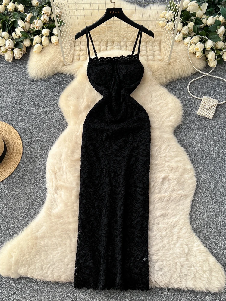 

Women's Sexy Velvet Lace Dr High Waist Bodycon Long Skirt Spring Summer Faion Ele Ci Commute A-Line Gown