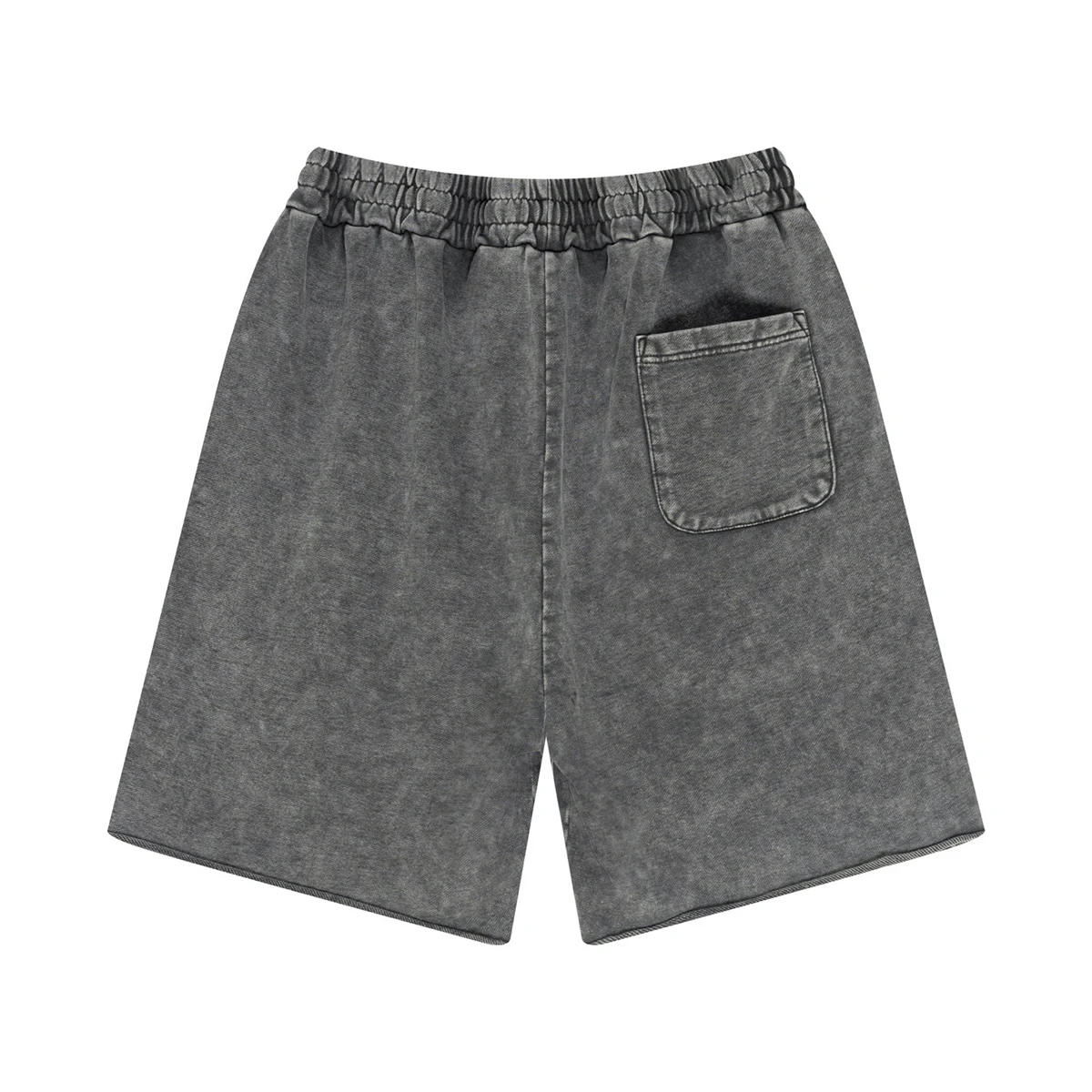 2026 Vintage Washed Shorts Men's Distressed Cotton Shorts Unisex Elastic Waist Retro Destroyed Short Pant