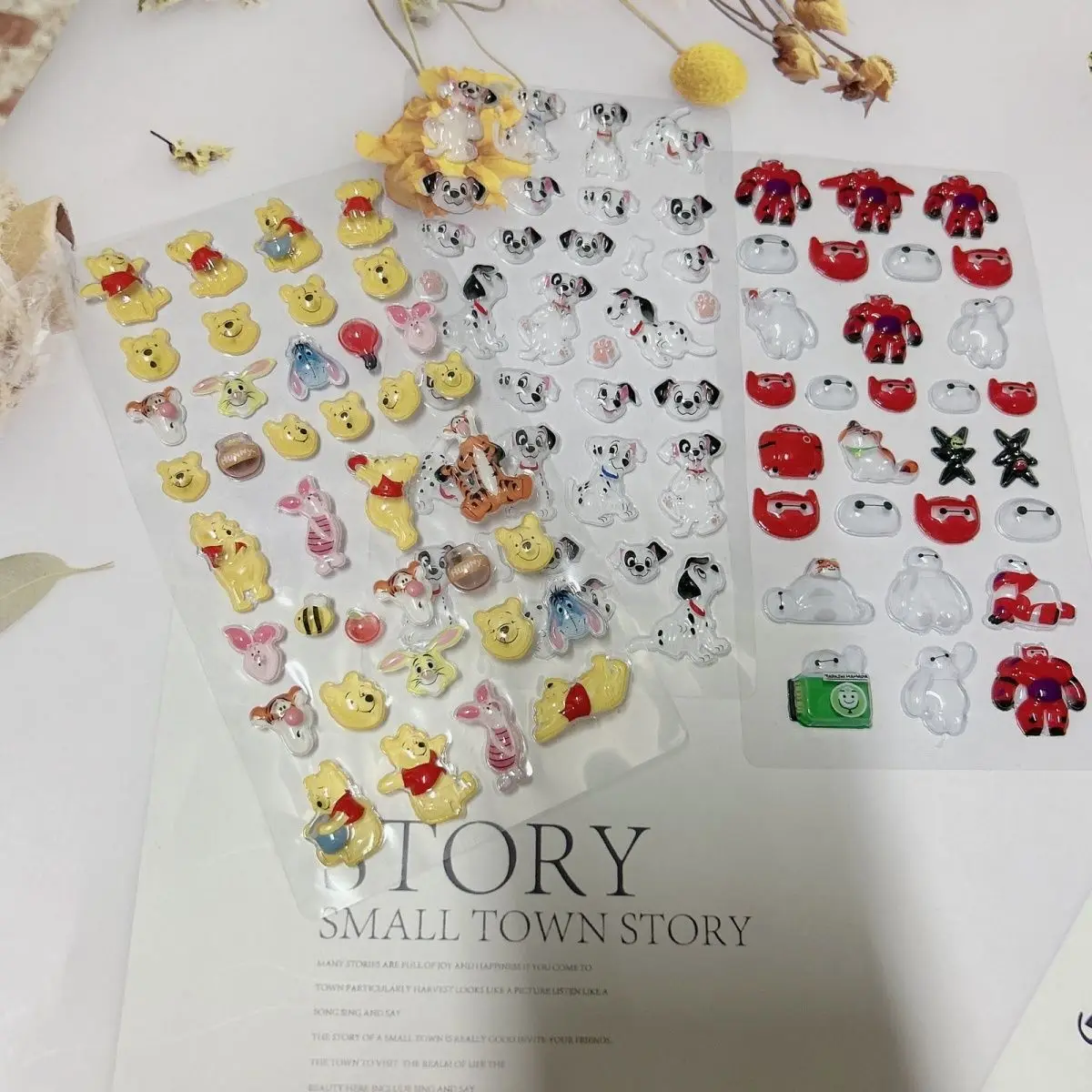 ديزني الكرتون ويني بوه الدب Eeyore غرزة ثلاثية الأبعاد هلام الإغاثة ملصق Diy بها بنفسك كتيبات الطالب ديكور الإبداع ملصق اللعب