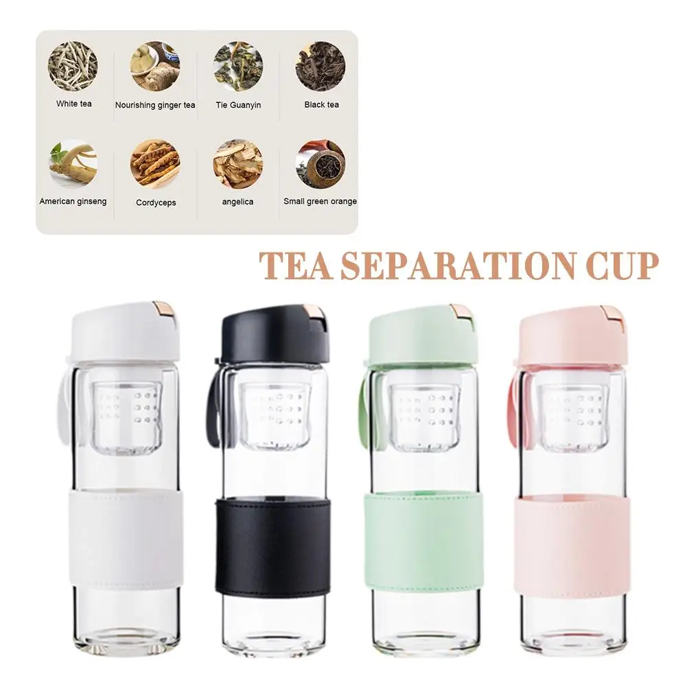 

Tea Cup Insulated High Borosilicate Glass Bottle Cannonball Cup High Water Separator Tea Temperature Cup Resistance Water K9N6