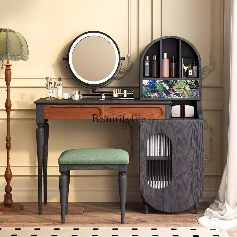 

lDresser retractable adjustment black antique retro makeup table
