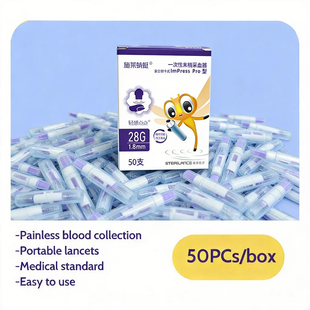 250/500 Pcs Sterile Disposable Lancets Painless Blood Collection Needle Auto Retraction Safety Sterile Lancet Blood Sugar Testin