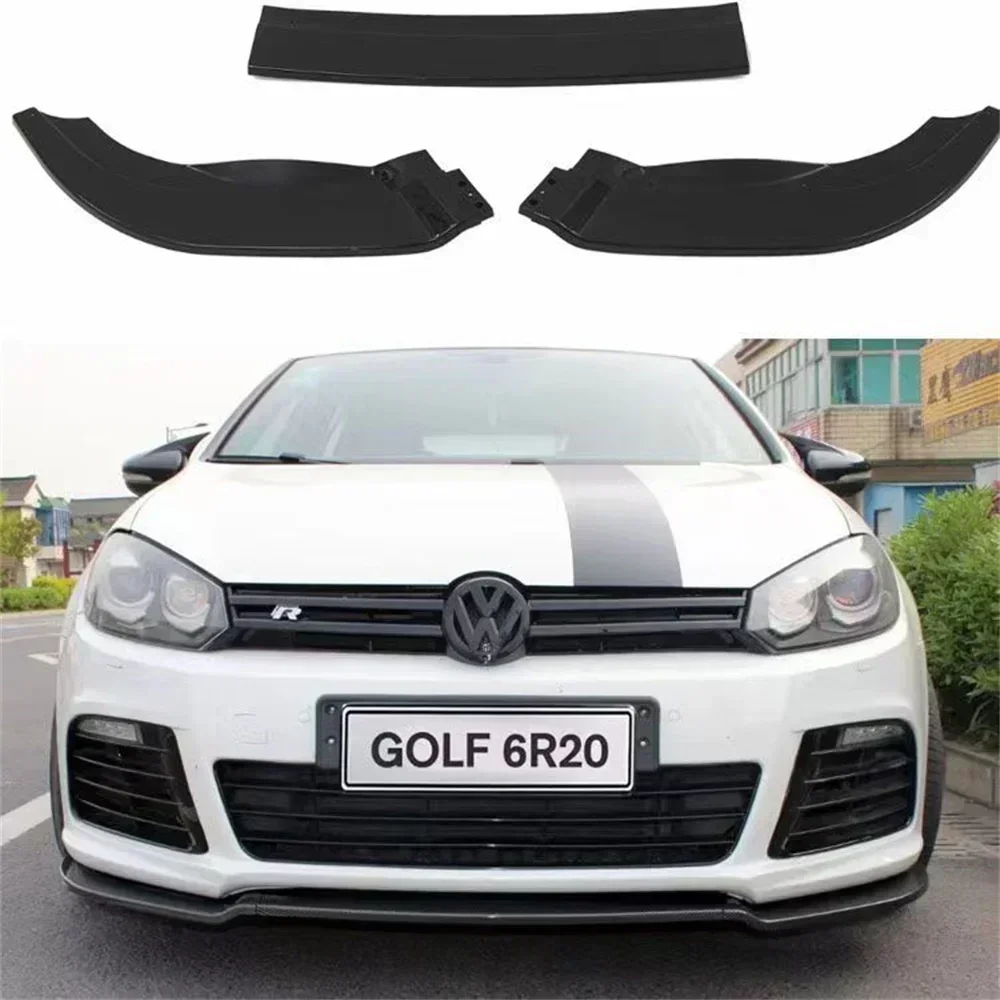 

For Volkswagen Golf MK6 R R20 3Pcs Car Front Bumper Lip Spoiler Splitter Diffuser Modify Golf 6R R20 2009-2013 Bodykits Tuning