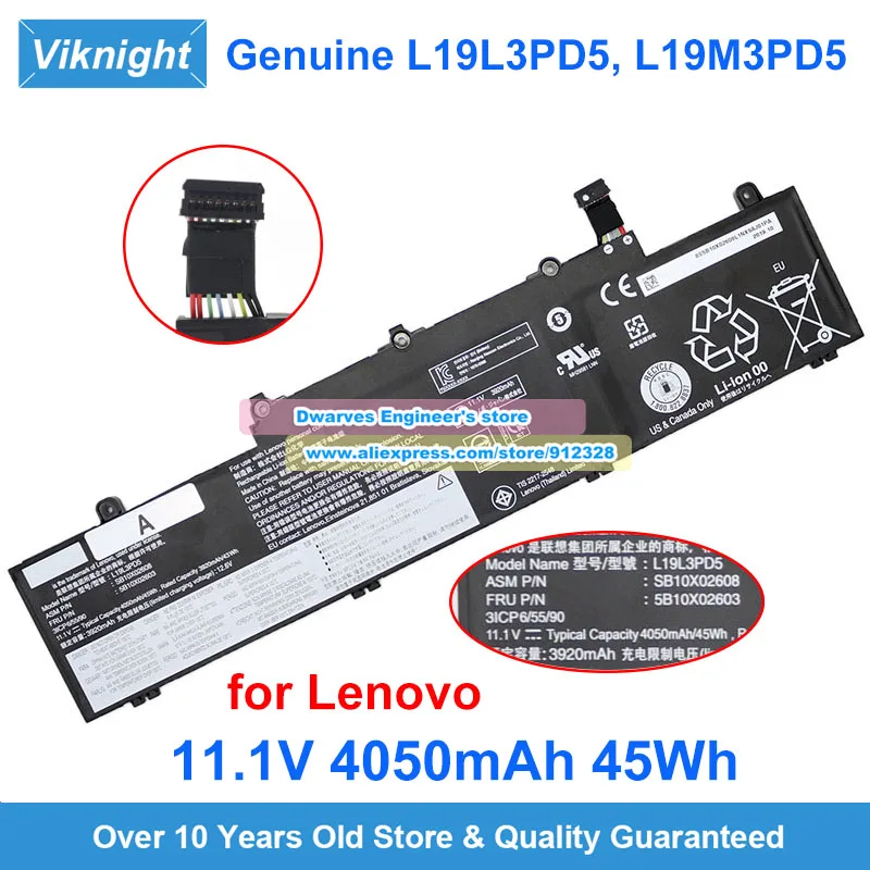 

Original 4050mAh 45Wh 11.1V Battery L19L3PD5 L19M3PD5 L19C3PD5 SB10X0260 For Lenovo Thinkpad E15 E14 Gen 2 20TA000DGE 20T9S00K00