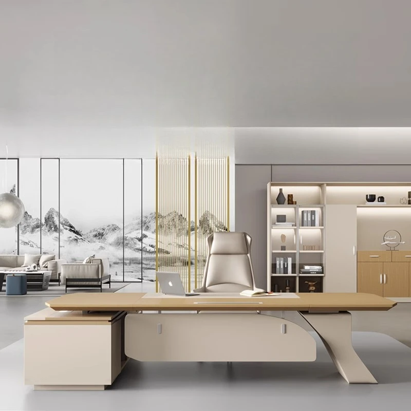 

Boss table simple modern president manager supervisor desk and chair combination light luxury atmosphere desk office furniture