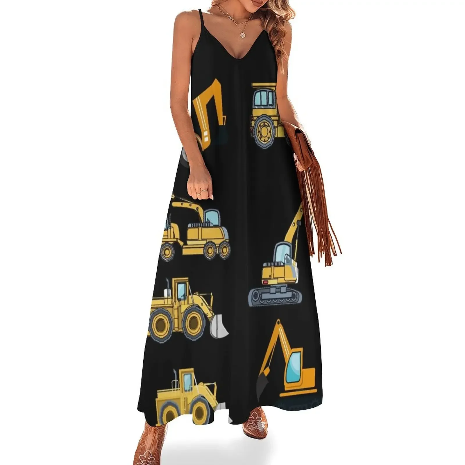 

Construction Trucks Sleeveless Dress Elegant gowns prom dress