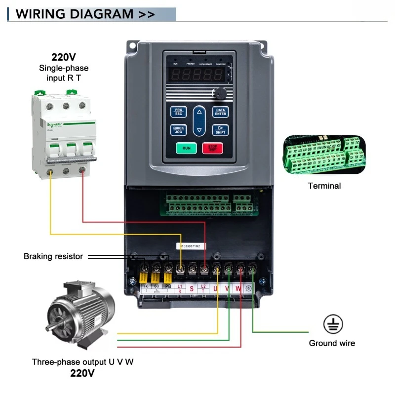 3 Phase 220V Frequency Inverter Energy Saving AC Motor Speed Control VFD Drive AE300-Three-phase 220V