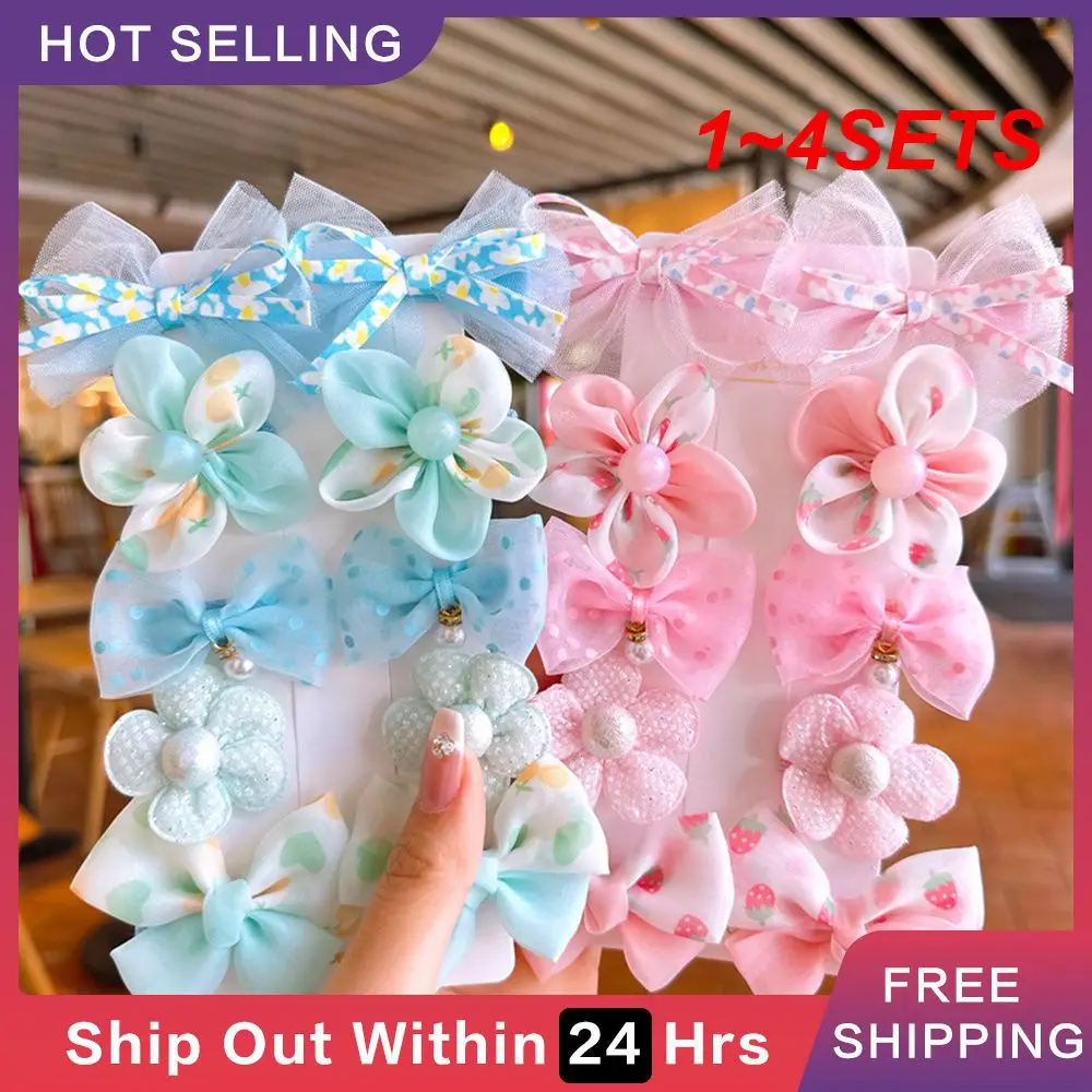 1~4SETS Duckbill Clip Lovely Design Independent Packaging Baby Girl Hair Accessories Bow Hairpin Girl Hair Accessories