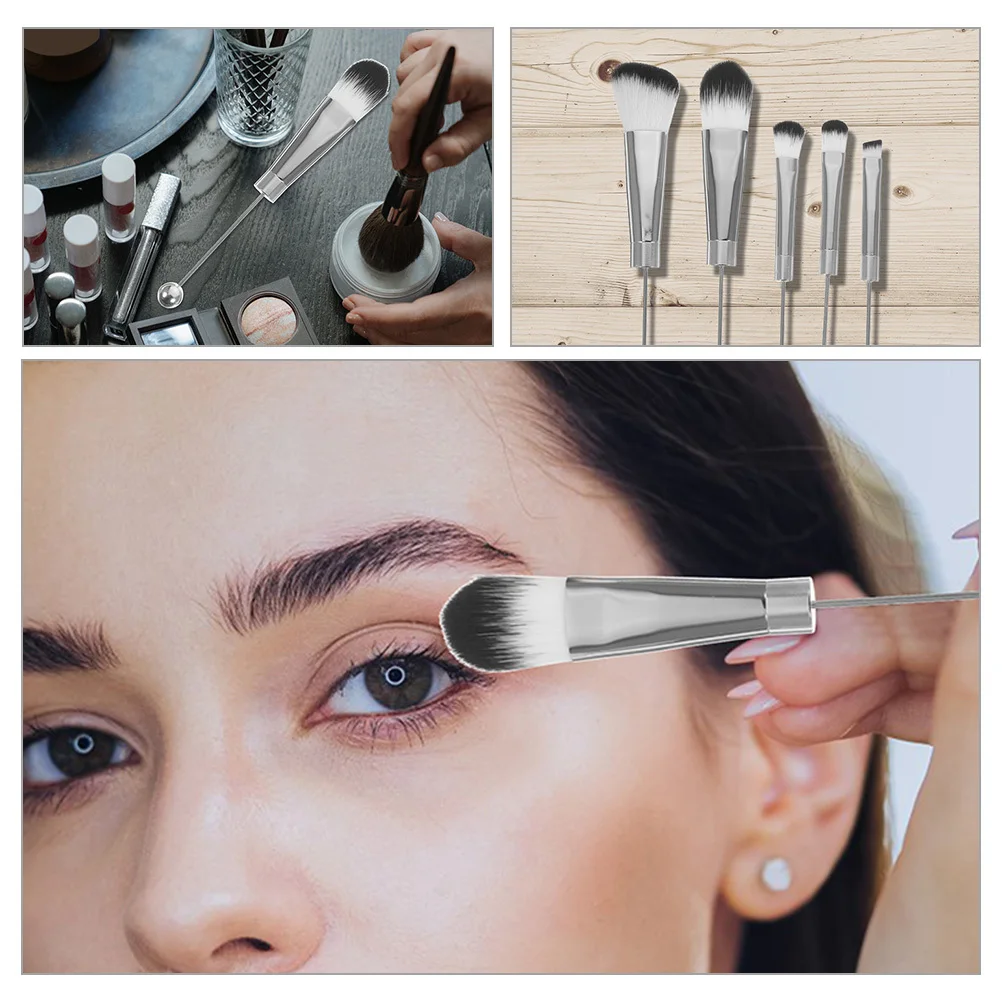 2Sets Make-Up Kwasten Set Zachte Haren Metalen Handvat Oogschaduw Blush Concealer Borstel Makeup Tools voor Vrouwen Oog voor oogschaduw