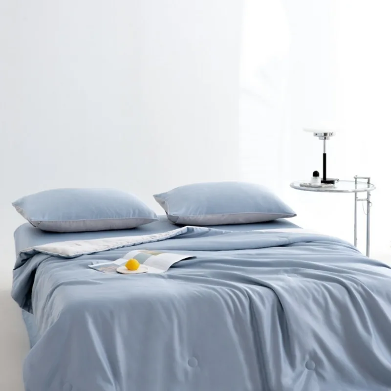 2025 new hot-selling skin-friendly and ice-feeling Lyocell Tencel fiber summer cool quilt double color quilt for summer