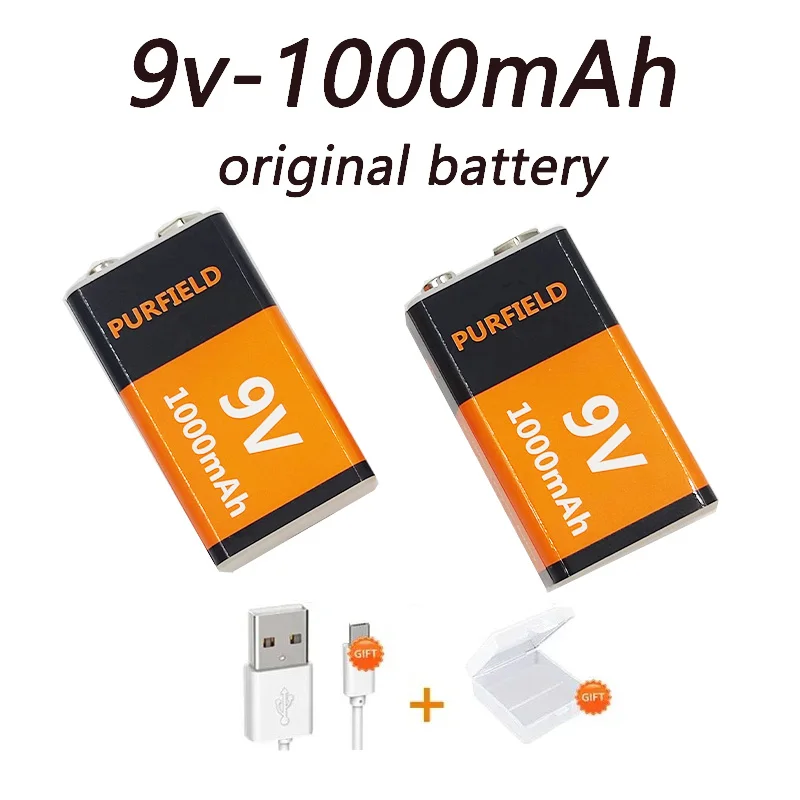 1000mAh micro USB 9 Volt li-ion Rechargeable Battery 6F22 9V Li ion Lithium Battery for RC Helicopter Model Microphone Toy