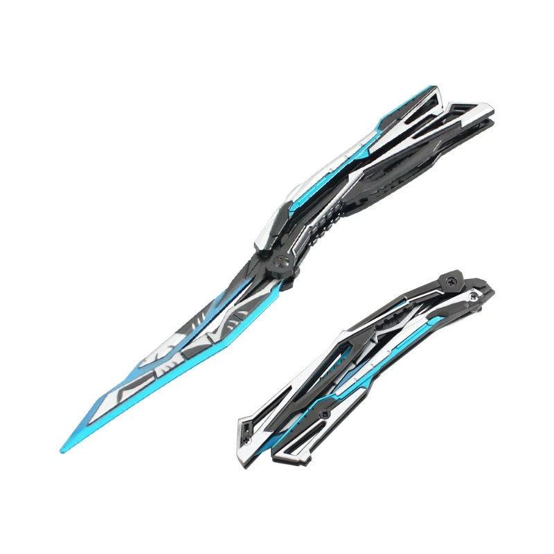 22 cm/8,66 pulgadas a través del juego periférico Blazing Mans cuchillo Glory World Crown cuchillo de entrenamiento espadas de juguete armas de Metal modelo adornos