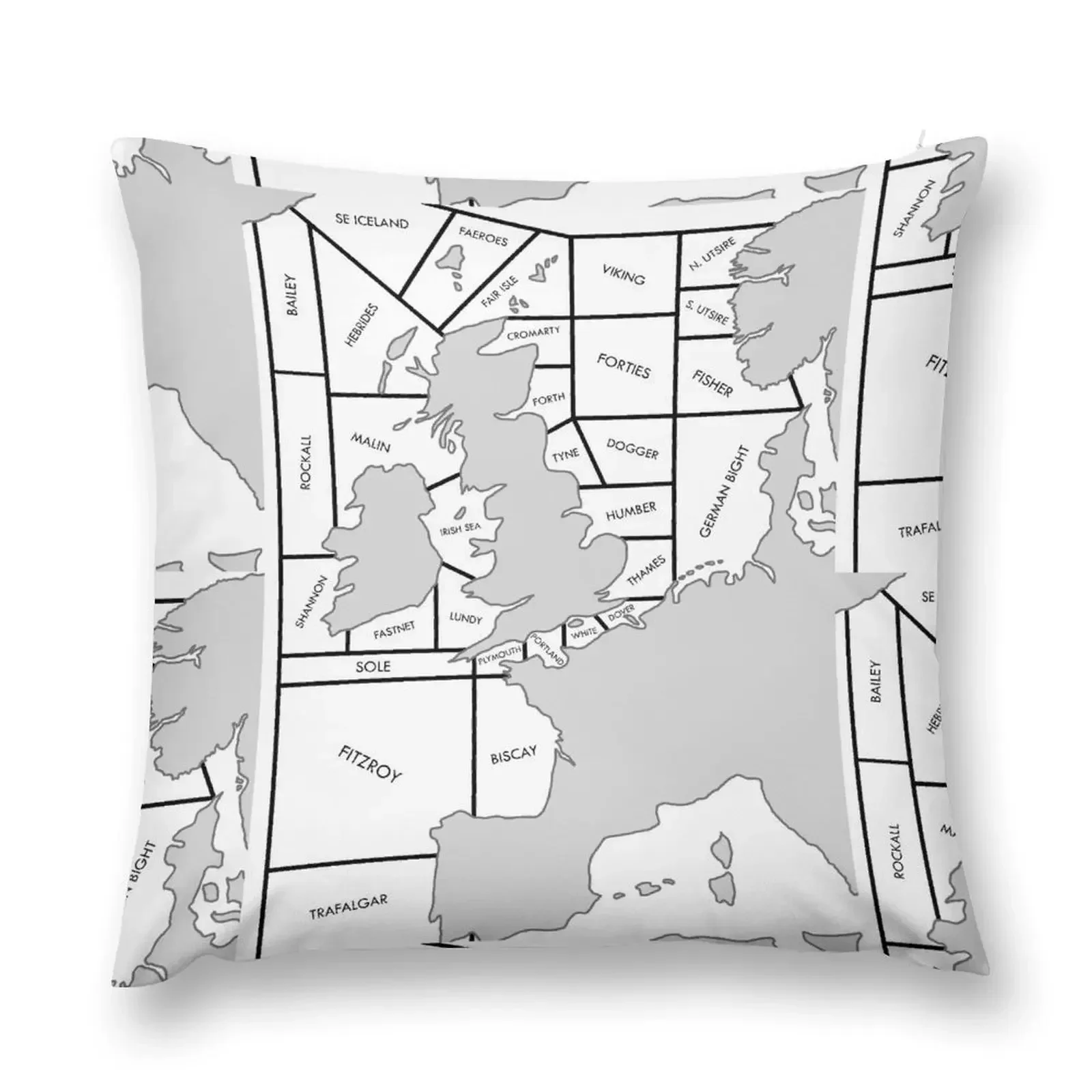 Shipping Forecast UK Map - Labelled Throw Pillow Sofa Cushion luxury sofa pillows autumn pillowcase pillow