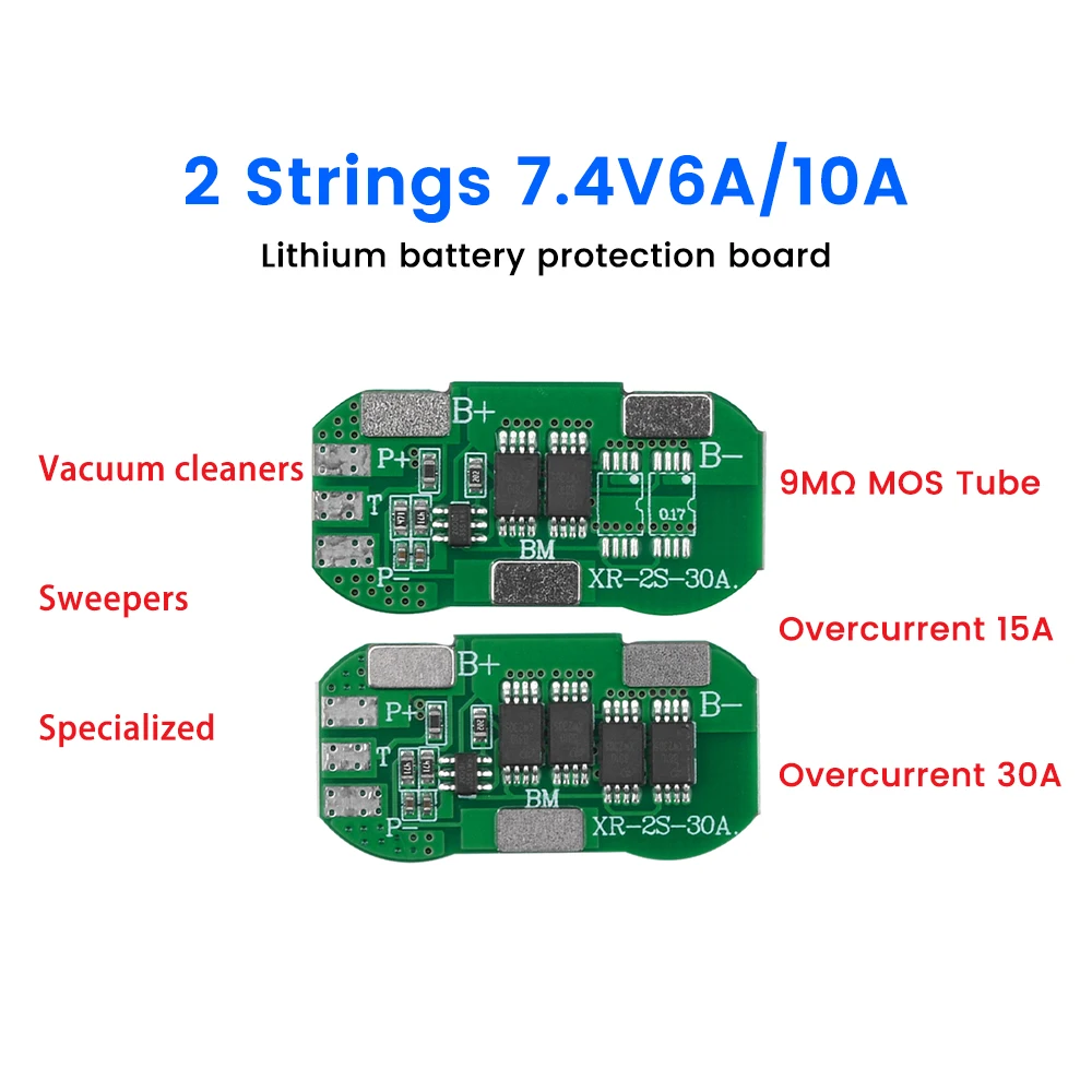 BMS 2S 7.4V 18650 Li-ion Lithium Battery Charge Discharge Protection Board 5A 6A 10A Protect Circuit Plates Module