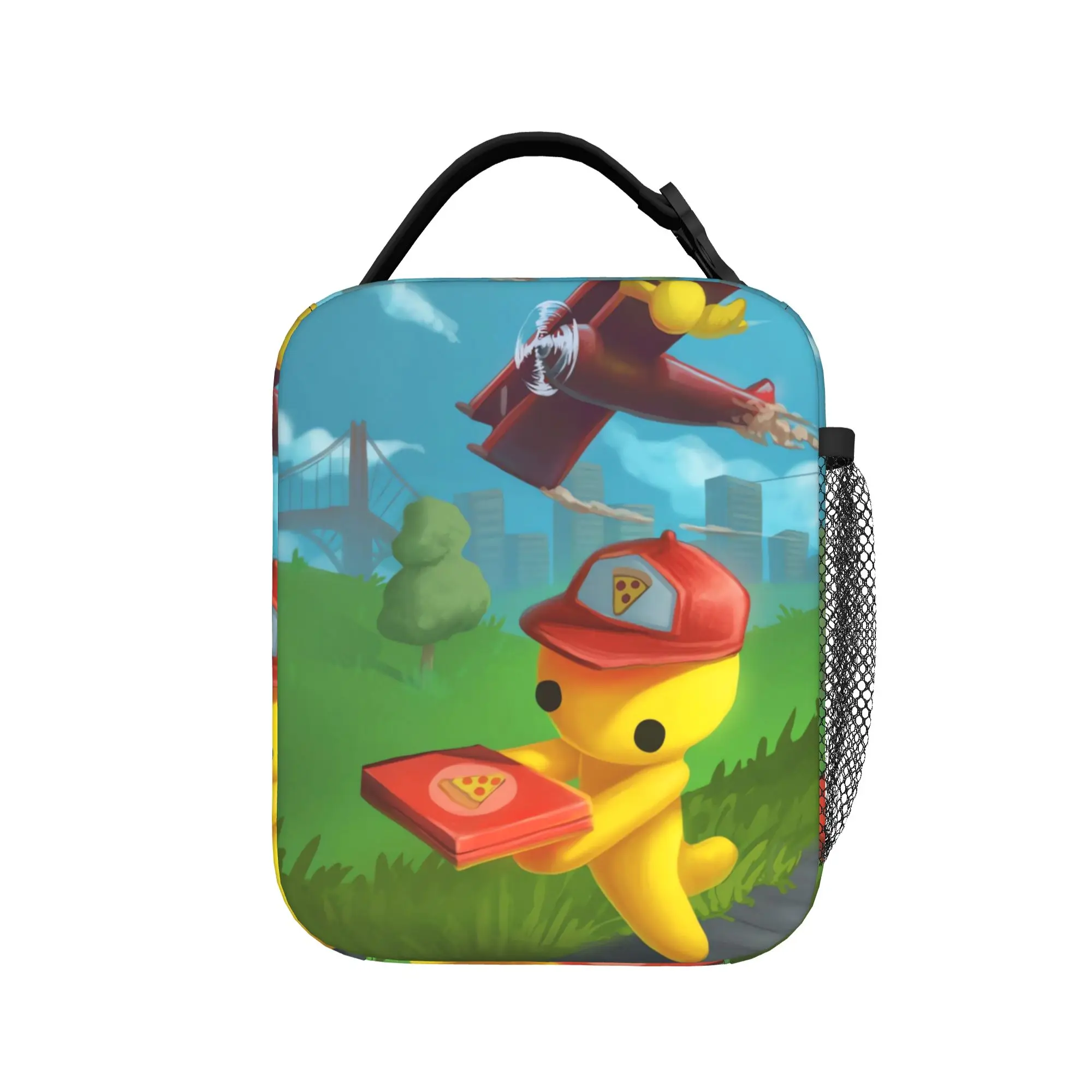 Wobblys Life Gaming Lunch Bag  Aesthetic Lunch Box Office Portable Zipper Tote Food Bags For Child Waterproof Print Cooler Bag