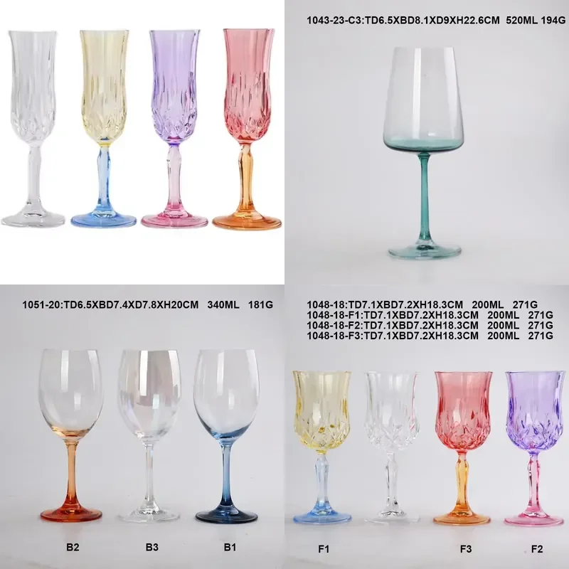 for Crystal Transparent Vintage Glassware Flute Goblet Baijiu Cup Red Wine Glass Champagne Brandy Lens