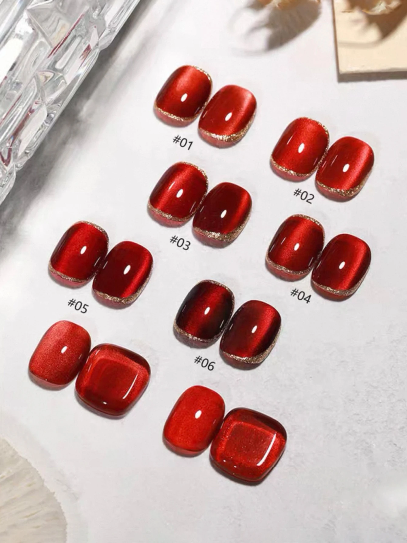 1-6PCS 12ml 베리 레드 캣 아이 마그네틱 젤 샤인 글리터 세미 퍼머넌트 소크 오프 UV 바니시 네일 용품