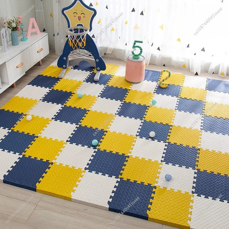 15Pcs 30x30x1CM Non-Slip Splicing Floor Mat Puzzle Carpet Leaf-pattern Foam Flooring Material Rug Interlocking Morandi Color Mat