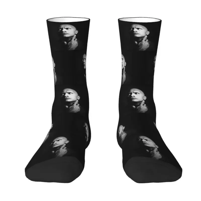 Dwayne The Rock Johnson Dress Socks Men's Women's Warm Fashion Novelty Crew Socks