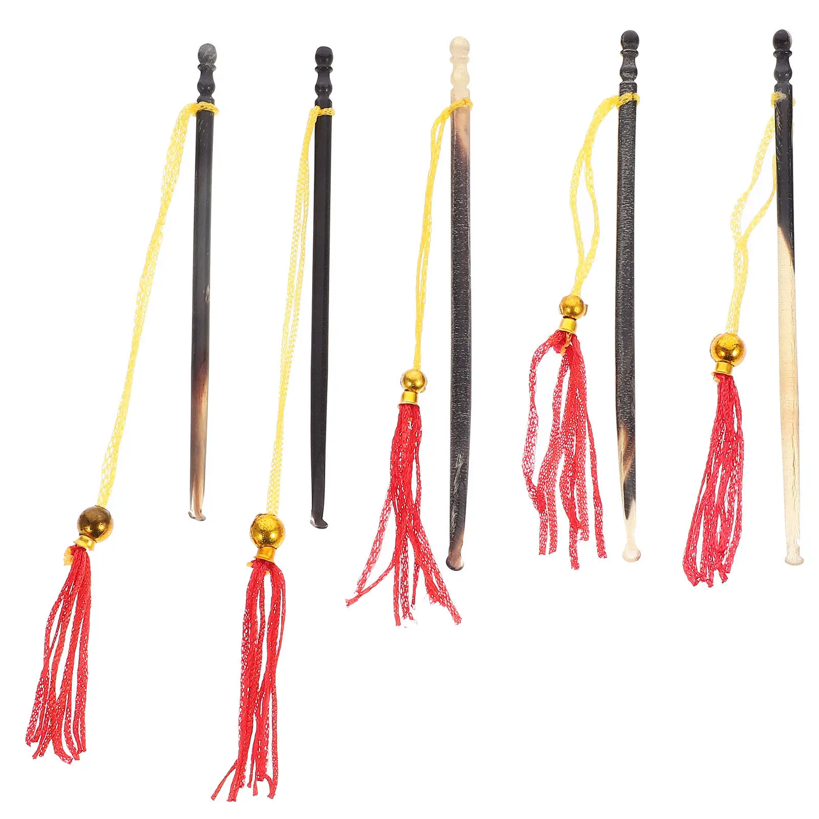 

Набор из 5 ушных палочек из бычьего рога, инструмент для чистки ушей, изысканное исполнение, быстрое удаление воска, портативный, удобный для использования