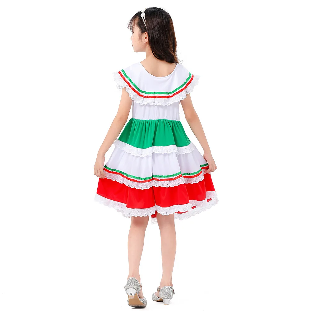 Vestido de dança mexicana feminino, Saia Tradicional, Natal, GC10033