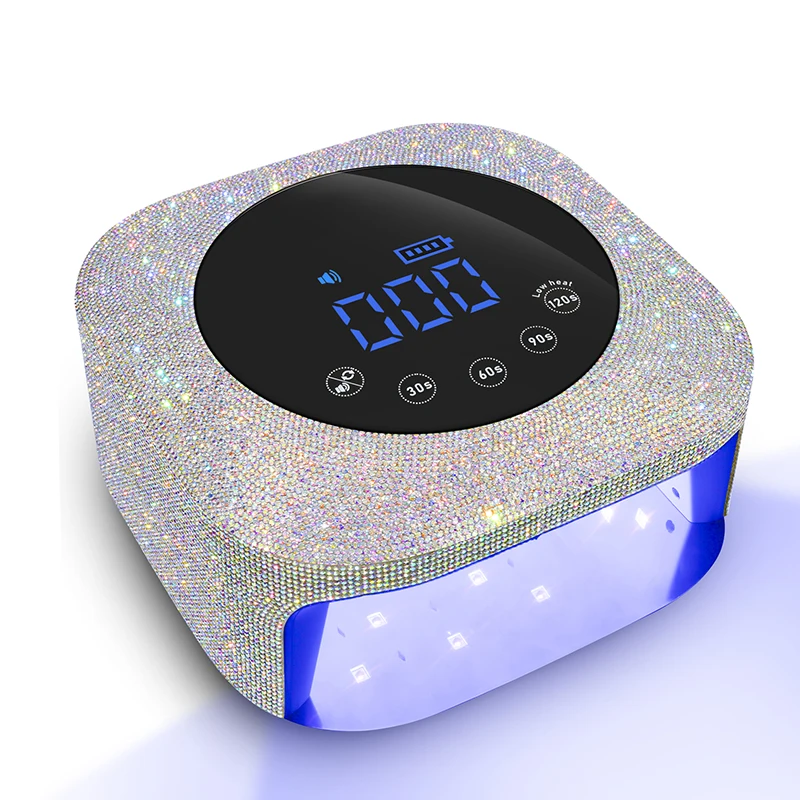 72W Diamond Rechargeable Nail Lamp Wireless Gel Polish Dryer Manicure Machine LED Light for Nails Cordless Nail UV LED Lamp