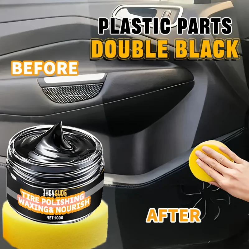 1 Piece 100g Car Plastic Repair Agent Recovery Black Luster Car Interior Leather and Panel Update Wax Coating Car Polishing and Repair Coating Cleaning Rejuvenation Repair Wax