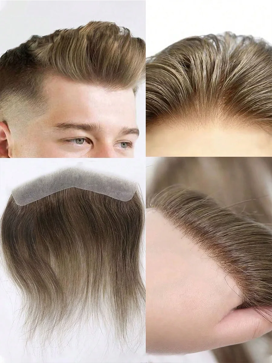 رقعة شعر من البولي يوريثان بدون خياطة ذات مظهر طبيعي بديل لأهداب الجبين وخط الشعر، وصلات شعر لاصقة بحافة غير مرئية