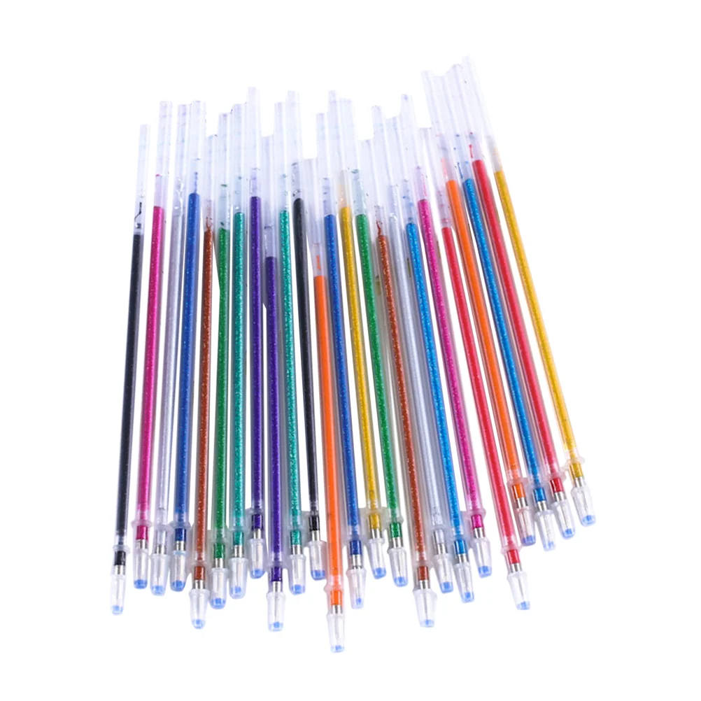 100 Pcs Color Refills Gel Pens Refillable Writing Stationery Fine Point Replacements Flash Major
