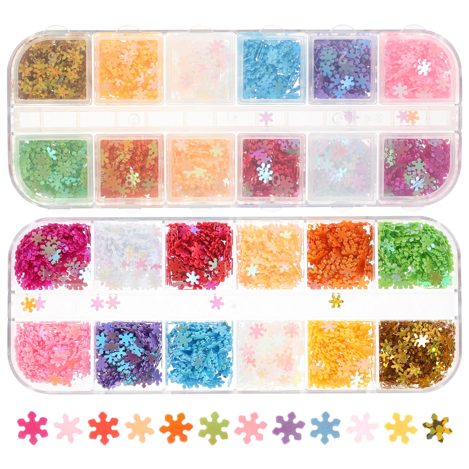 

2 Boxes Nail Manicure Sequins Set 12 Colors Thin Sparkly Paillettes for Nail Art DIY Decoration Home Professional Use