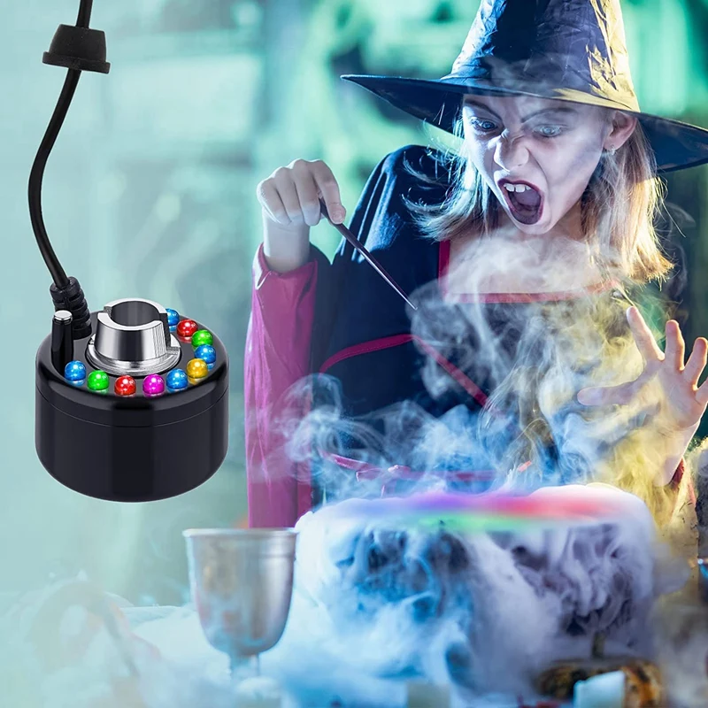 4 Pcs Halloween Mist Maker Ultrasonic Fogger Color Change Fogger LED Mister US Plug