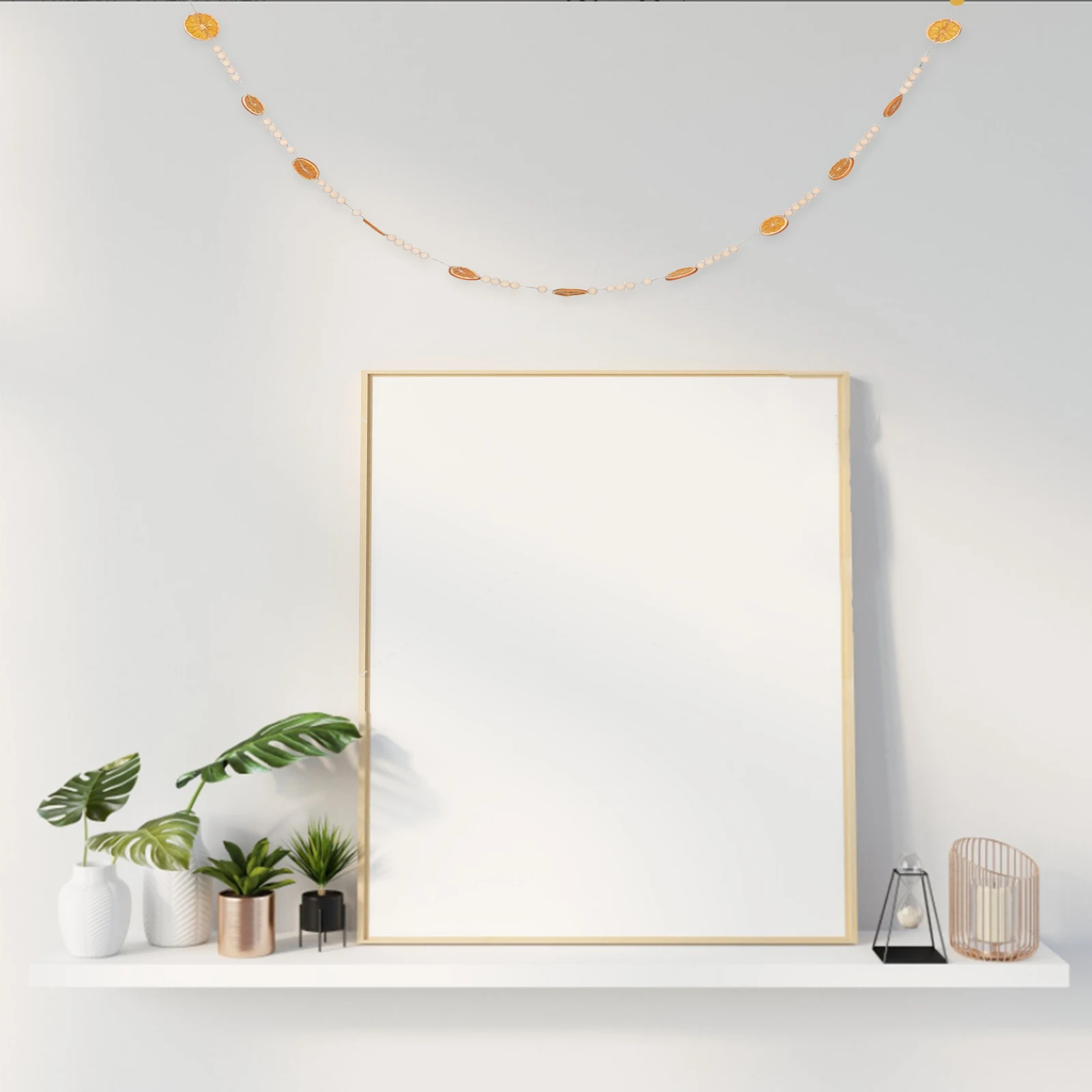 Guirnalda Navideña Rústica de 30 Metros con Rodajas de Naranja Secas, Palitos de Canela, Anís Estrellado y Cuentas de Madera, Decoración Navideña para Colgar en Chimeneas y Árboles