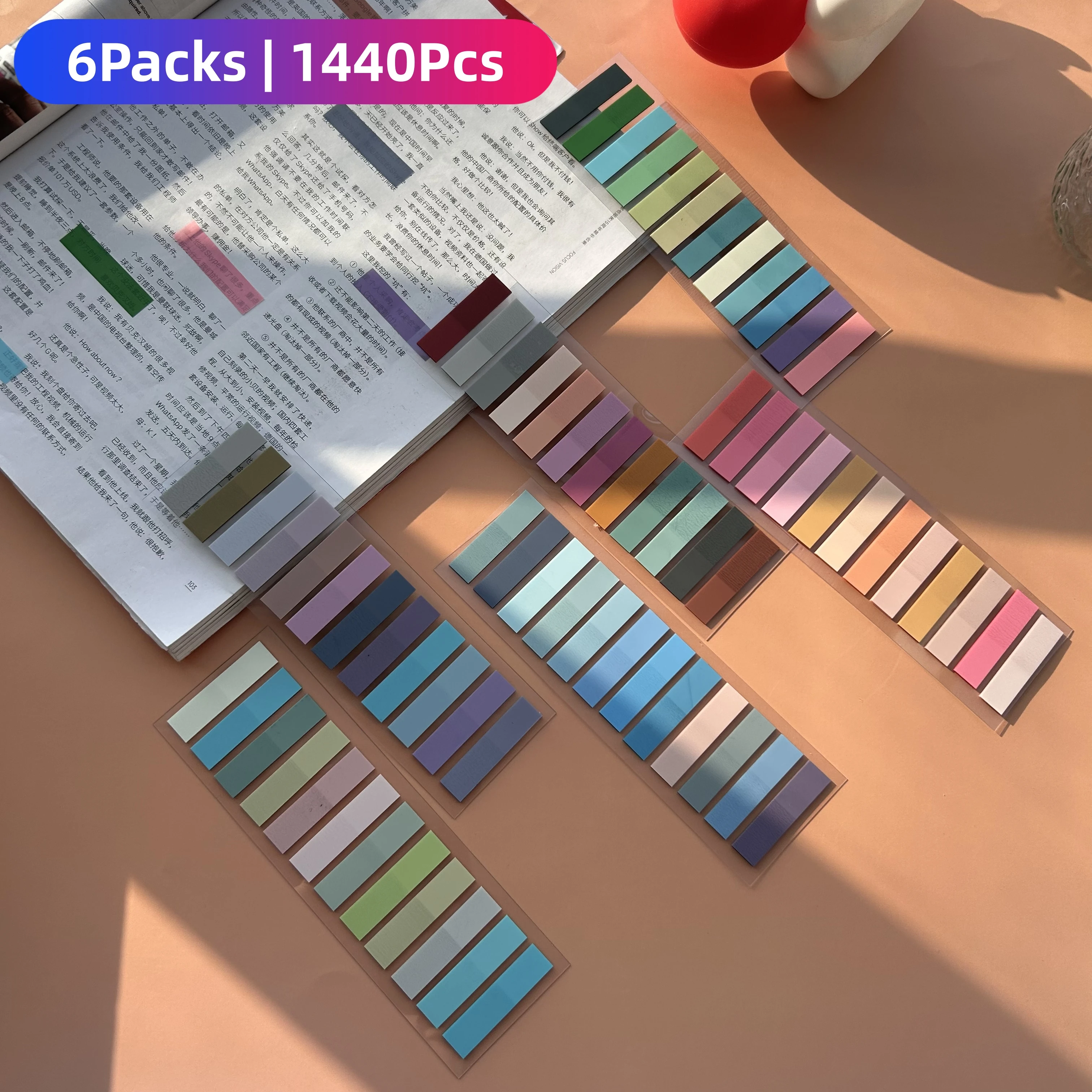 

1440 Sheets Sticky Notes Transparent Self Adhesive Index Tabs Creative Memo Pads for Office School Stationery Supplies
