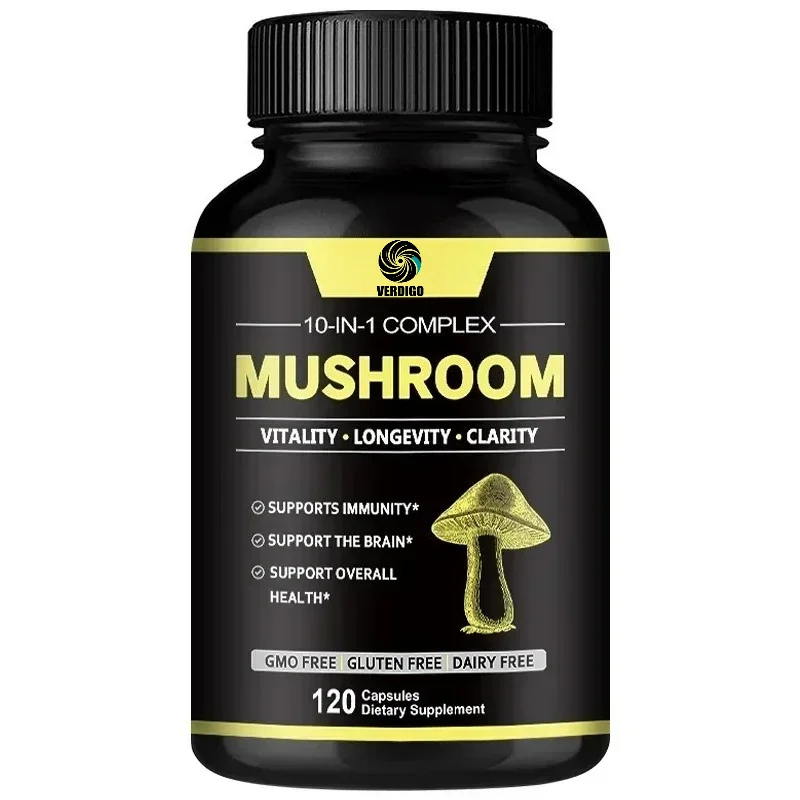 Lion's Mane Capsules, Brain, Focus and Cognition, for Wellness, Focus, Clarity Support, Vegan Non-GMO