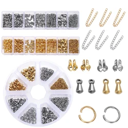 1Box Stainless Steel Lobster Clasps Open Jump Rings Crimp Beads Caps Set For Diy Bracelet Necklace Jewelry Making Accessories