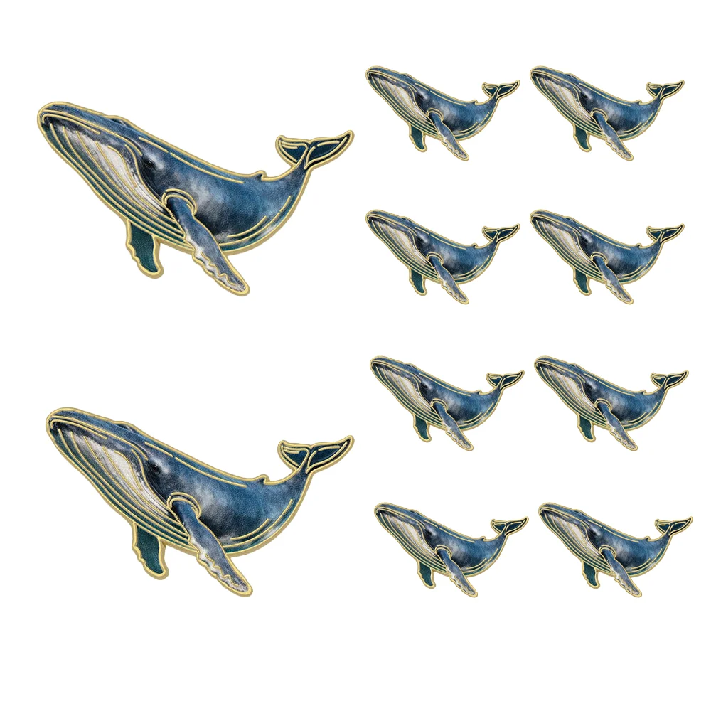 Ocean Animal Enamel Brooch Jellyfish Octopus Whale Lapel Pin Gradient Painting Marine Creature Badge Backpack Clothes Decor Gift