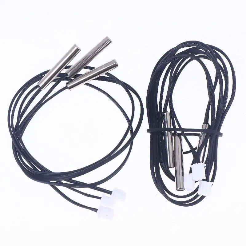 [E] 1/3Pcs For  W1209 W1401 30/50/100/200/300cm Ntc 10K 1% 3950 Thermistor Temperature Sensor Waterproof Probe Cable