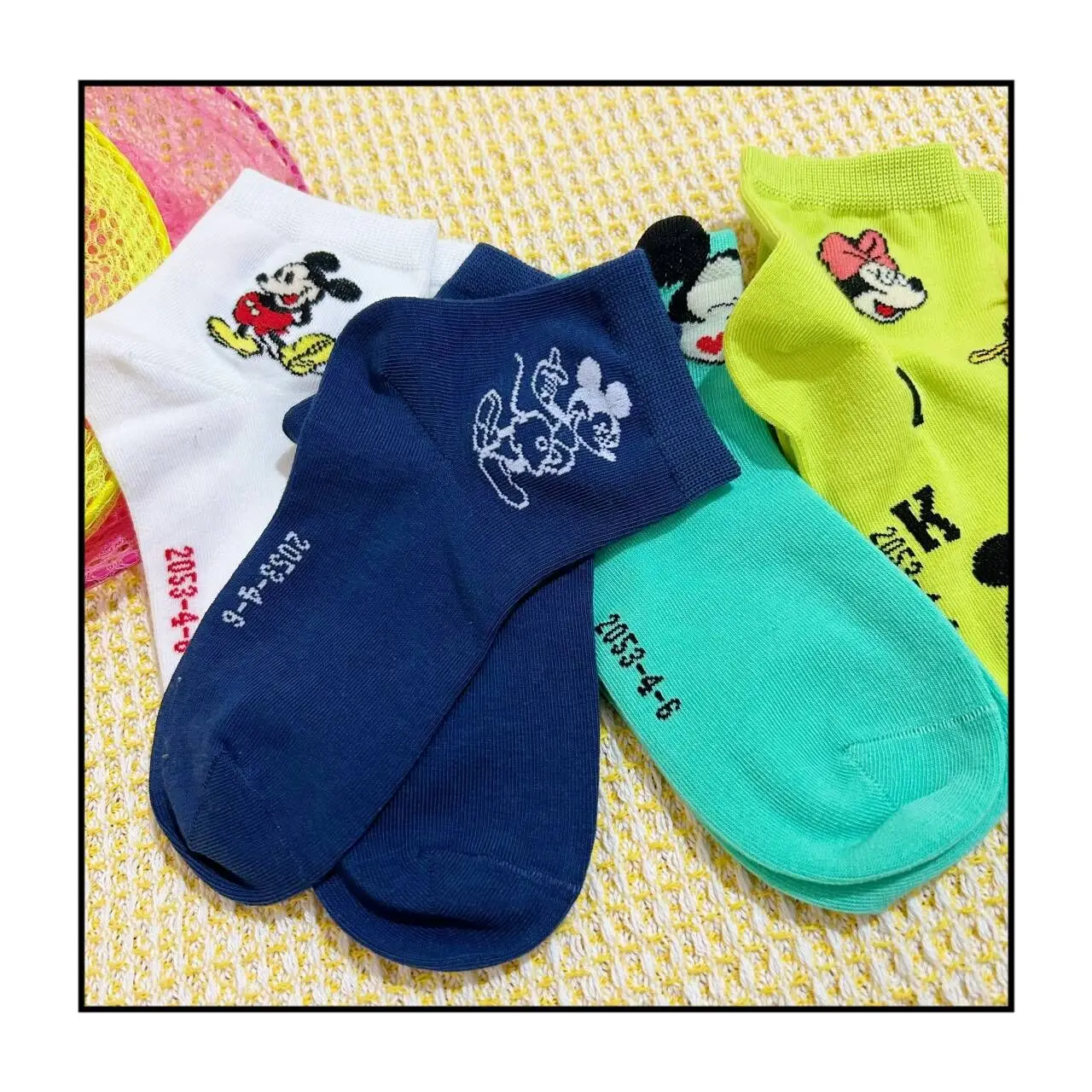 5Pair/bag New Disney Baby Cute Cartoon Soft Short Socks for Kids Mickey Fashion Boat Socks for Boys Cotton Girls 4-15Years