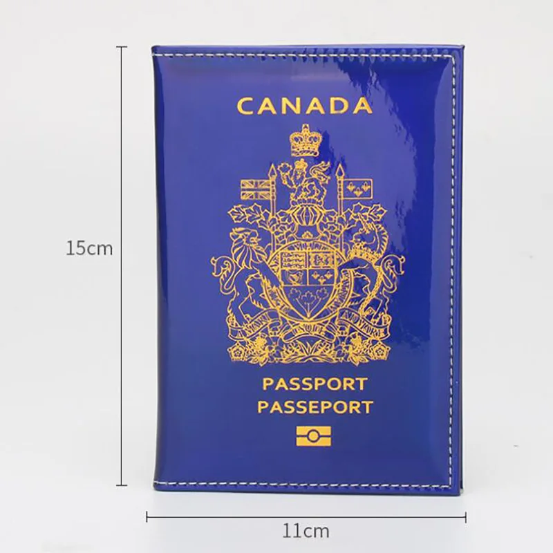 Leather Passport Cover of Canada Canadian Men Women Credit Card Case Holder with Emblem Imprint for Business,Travel Accessory