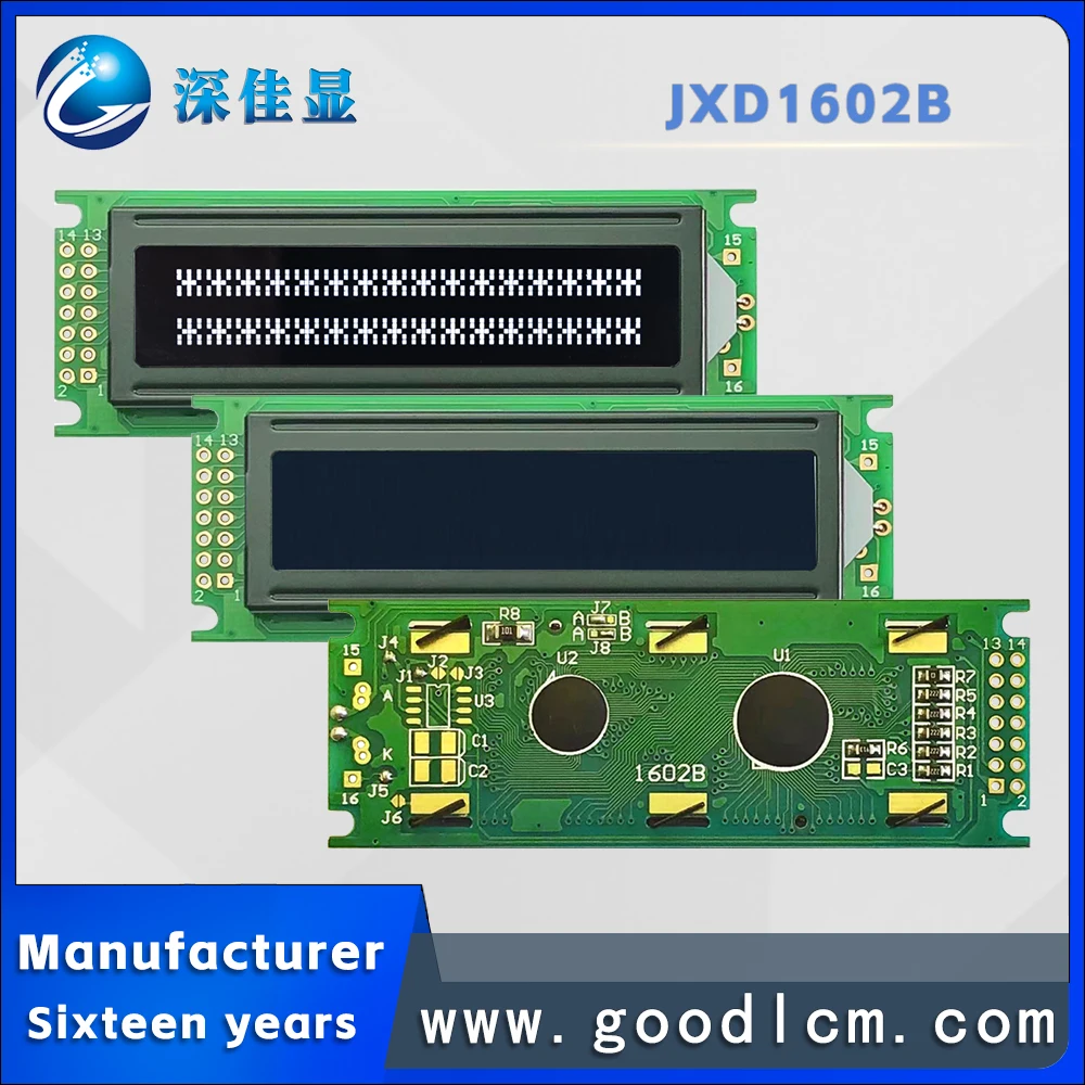 16x2B character lcd display VA black background white character lcd module Splc780d controller 5V or 3V power supply 128x64 LCD