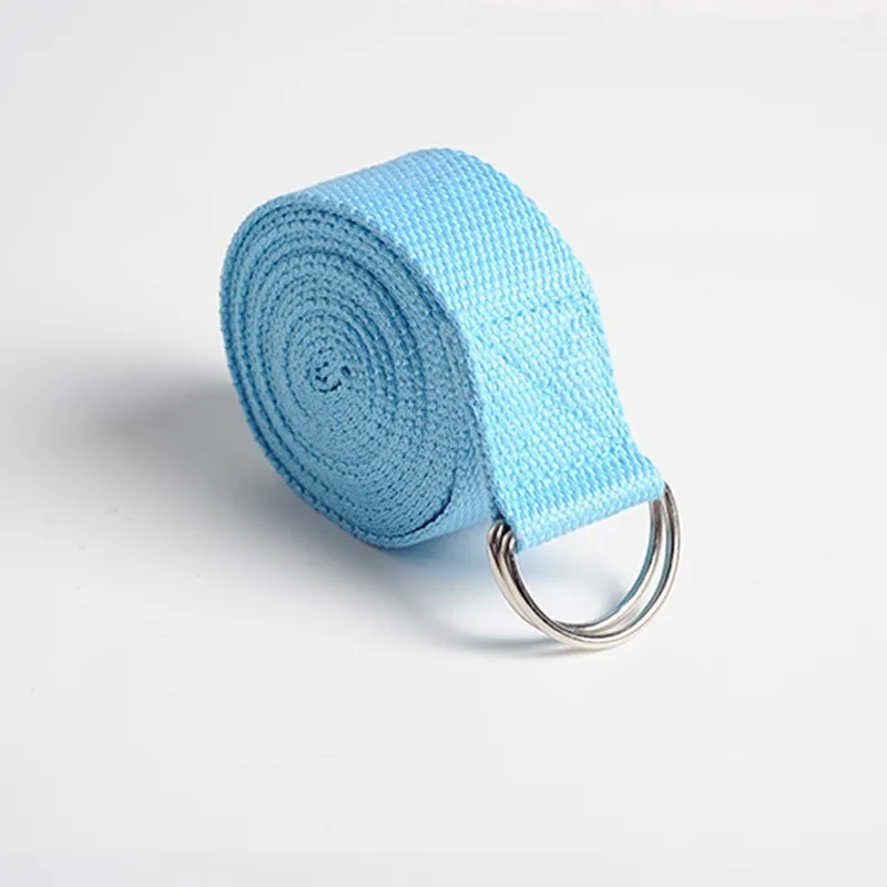 Yoga Strap Cotton Exercise Yoga Belt Adjustable Woven Stretch D-Ring Buckle Fitness Stretching Bands Pilates Rope 183*3.8cm