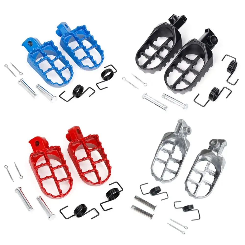 Iron Material Motorcycle Foot Pegs Springs Bolts Black/Silver Motorcycle Pedals Sturdy Structure Easy Installation
