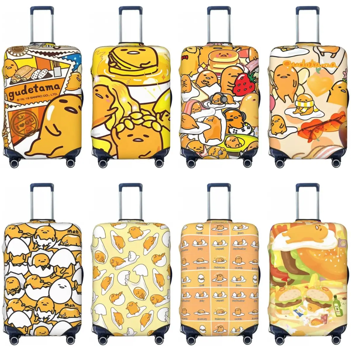 Sanrio Gudetama Egg Printed Suitcase Cover Travel Holiday Strectch Luggage Case Protector