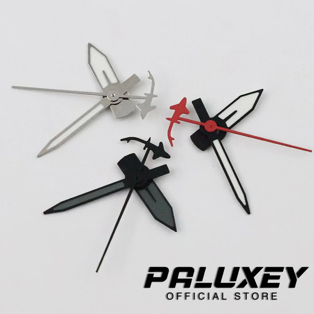 مؤشرات ساعات مضيئة C3 ، قطع غيار ملحقات يد القرش تناسب NH34 NH35 NH36 NH38 ، ساعة يد حركة #4