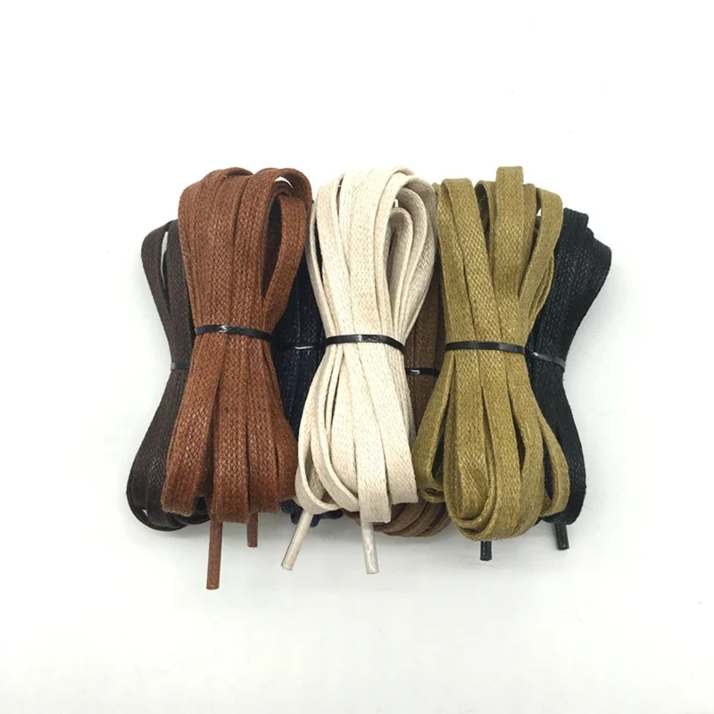1 paio di lacci in cotone cerato lacci per scarpe piatti impermeabili utilizzati per stivali scarpe da ginnastica accessori per scarpe in pelle casual lacci neri