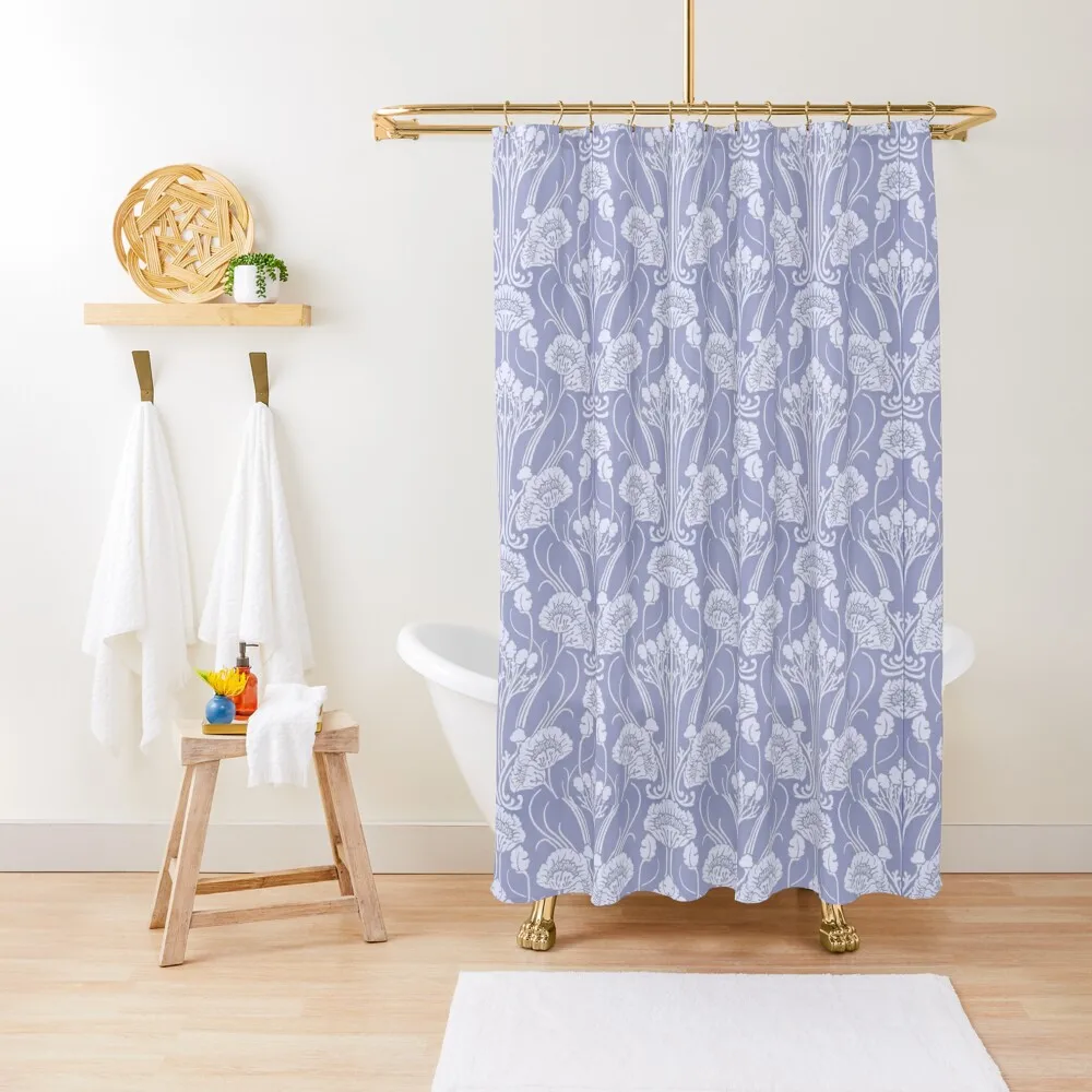 

periwinkle,lavender,floral,damask,art nouveau,vintage,pattern Shower Curtain For Shower Shower Bathroom Elegant Bathroom Curtain