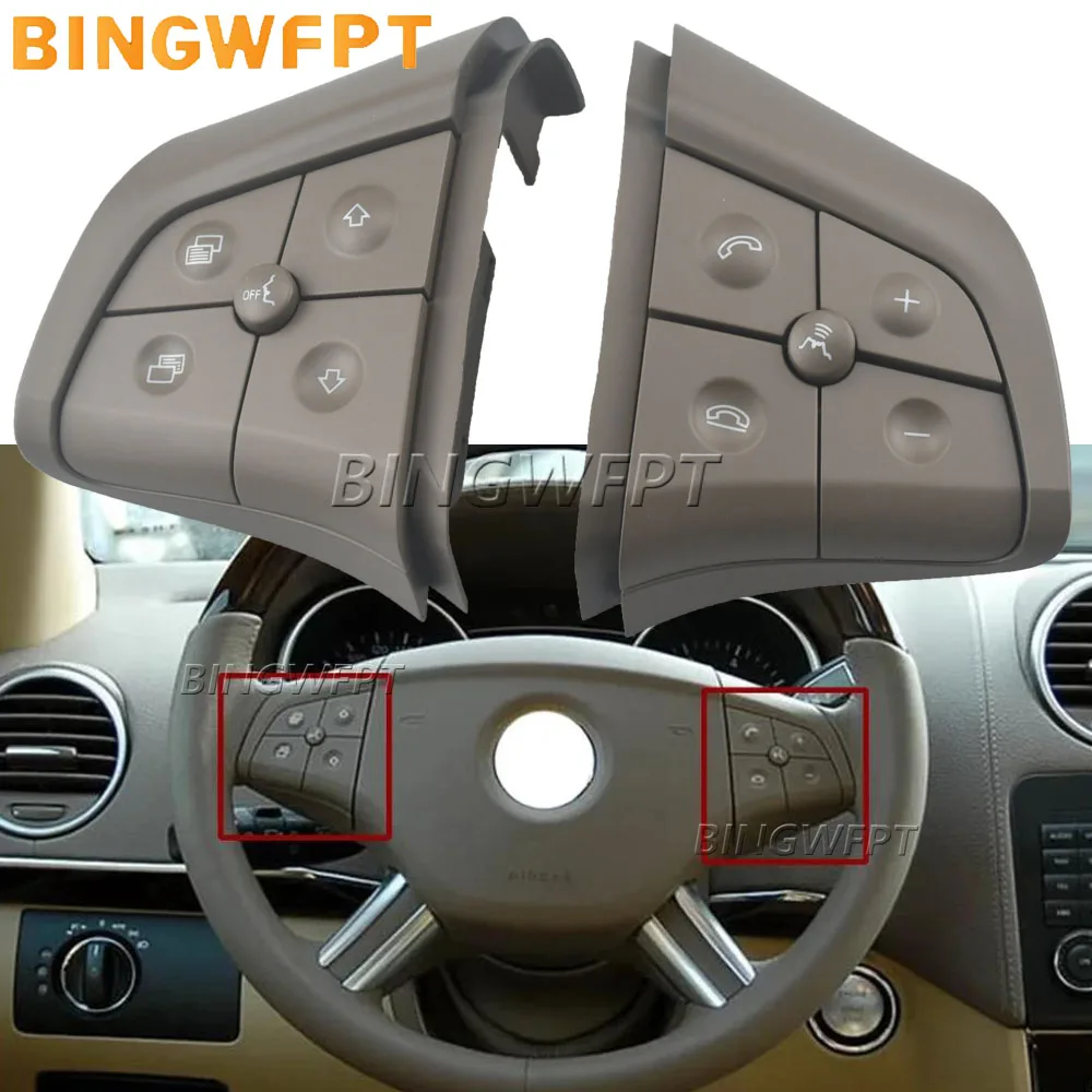 For Mercedes Benz W164 W245 W251 ML GL300/350/400/450 2006-2009 Multi-function Steering Wheel Switch Buttons Phone Control Key