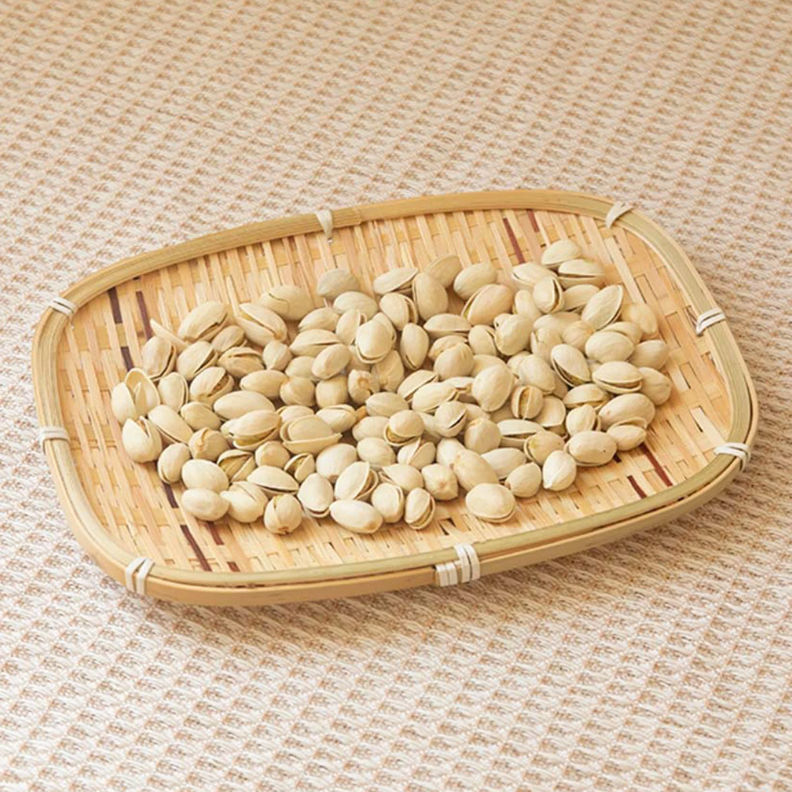 

Bamboo Basket Premium Material Dried Fruit Snack Tray Sashimi Decoration Style Housewarming Gift Bamboo Basket