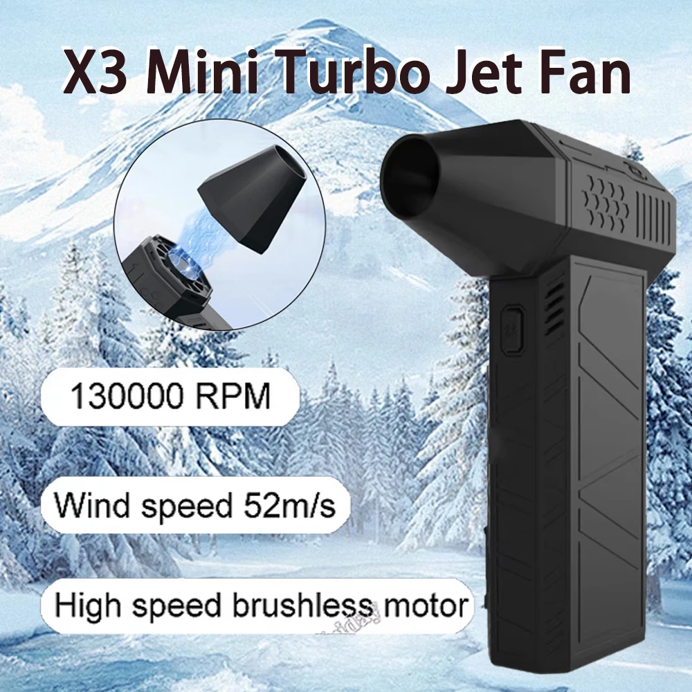 Dmuchawa 3. generacji X3 Violent 130 000 obr./min Mini Turbo Jet Fan Ręczny silnik bezszczotkowy 4 prędkości wiatru 52 m/s Przemysłowy wentylator kanałowy