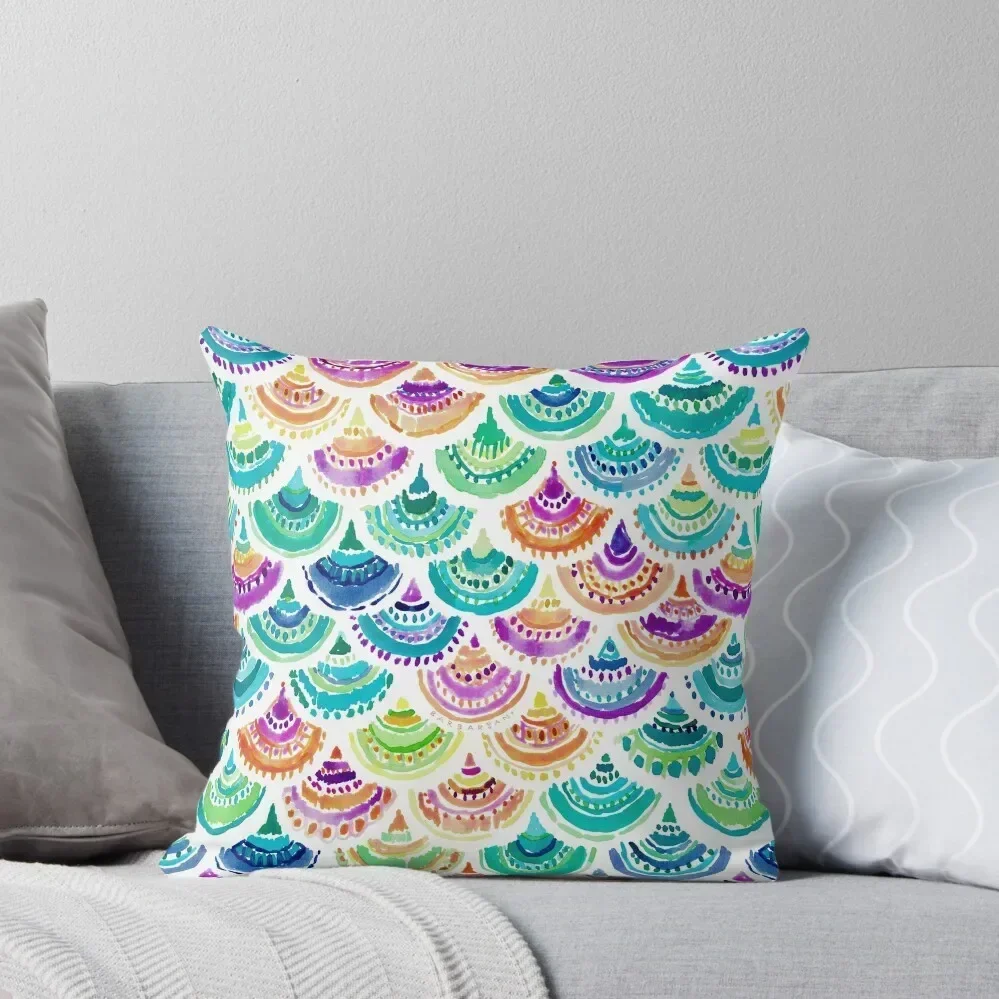 

RAINBOW MERMACITA Colorful Mermaid Scales Throw Pillow Cushion Cover For Sofa christmas pillowcases pillow